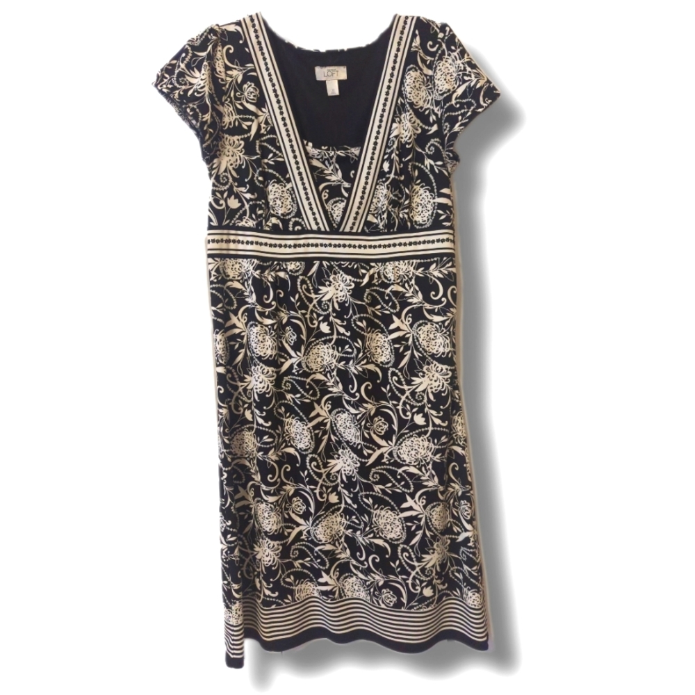 Loft Graphic Size 10 Aline Midi Dress